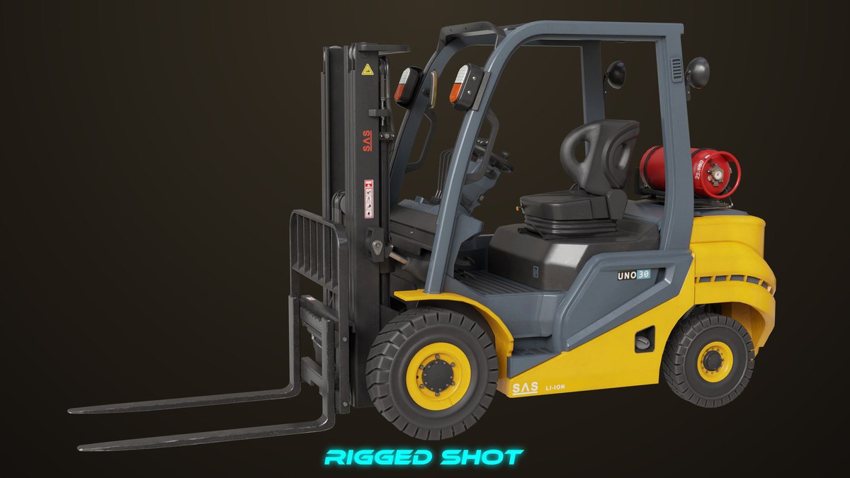 Forklift Trucks and Pallet Yellow Collection URP HDRP Textures