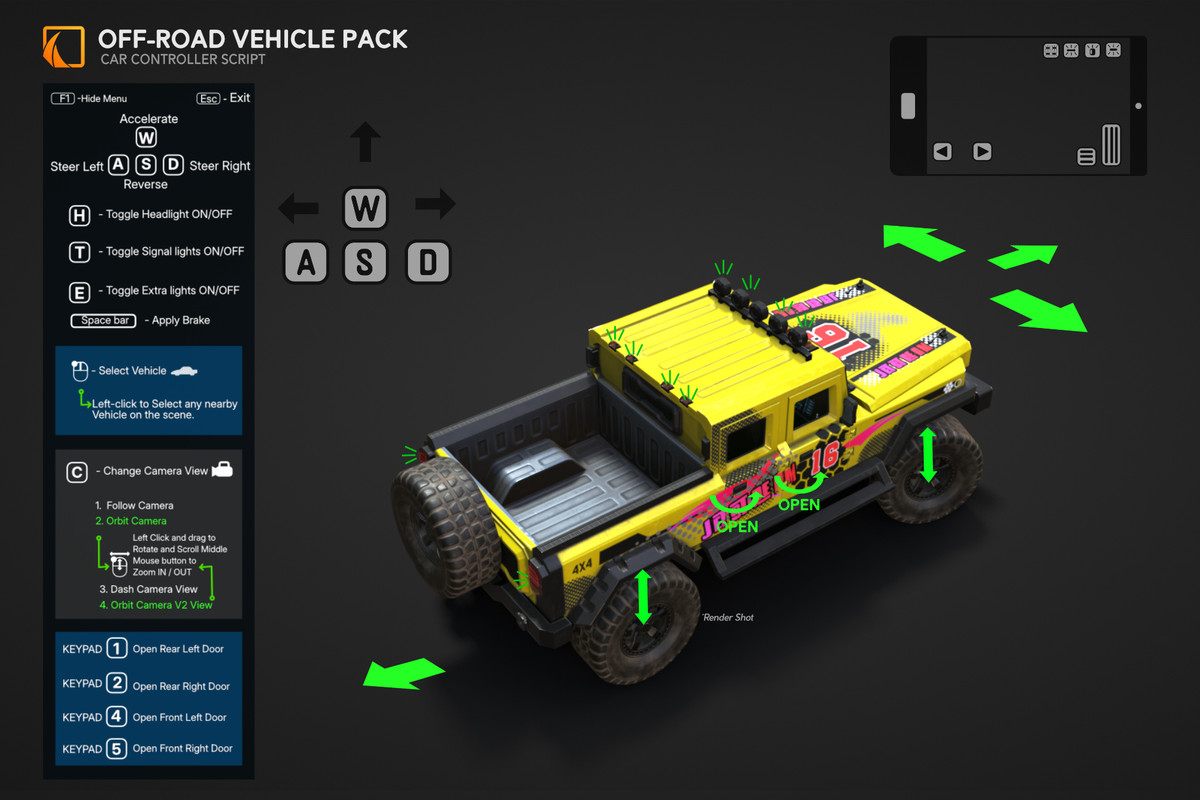 Off Road Vehicle Pack + Car Controller Script