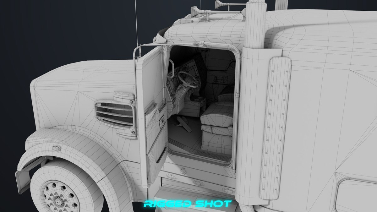 Heavy Truck Chassis 07 Cyan and Grey URP HDRP Textures