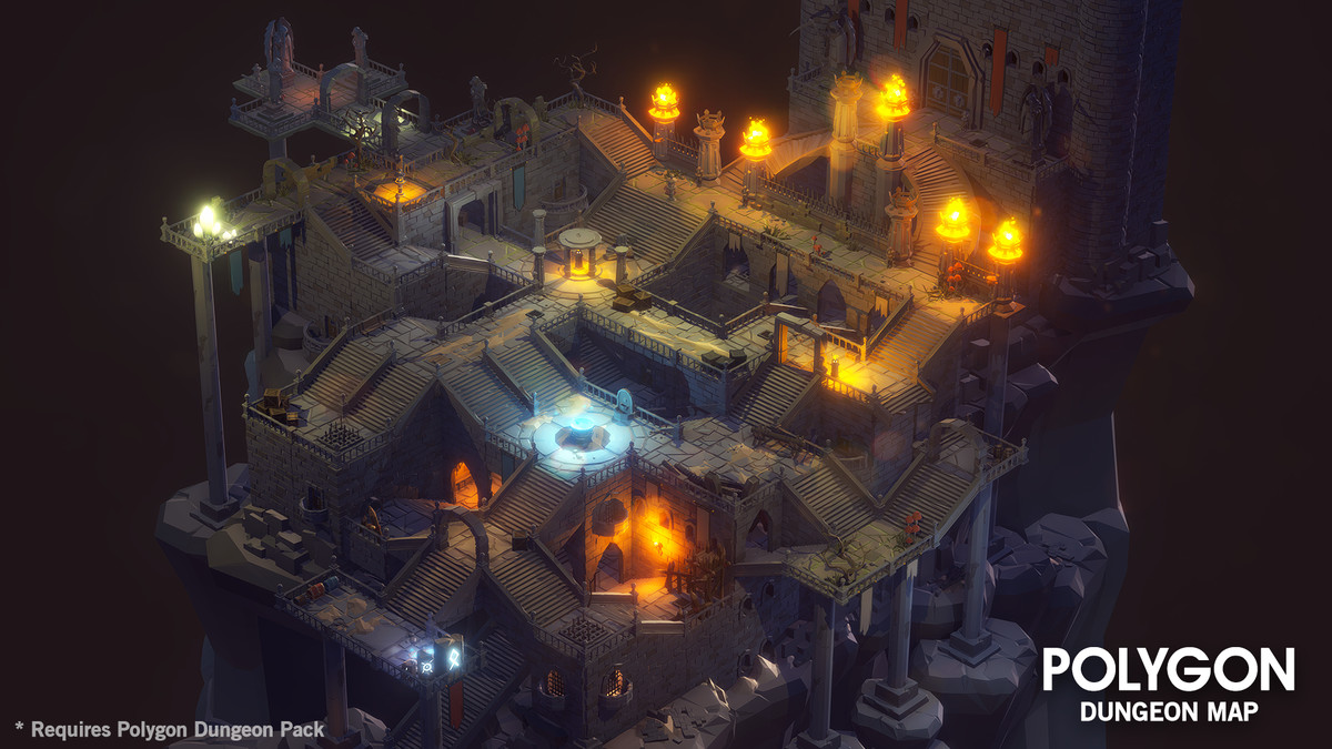 Value Bundle – POLYGON Dungeons Pack and Fantasy Dungeon Map