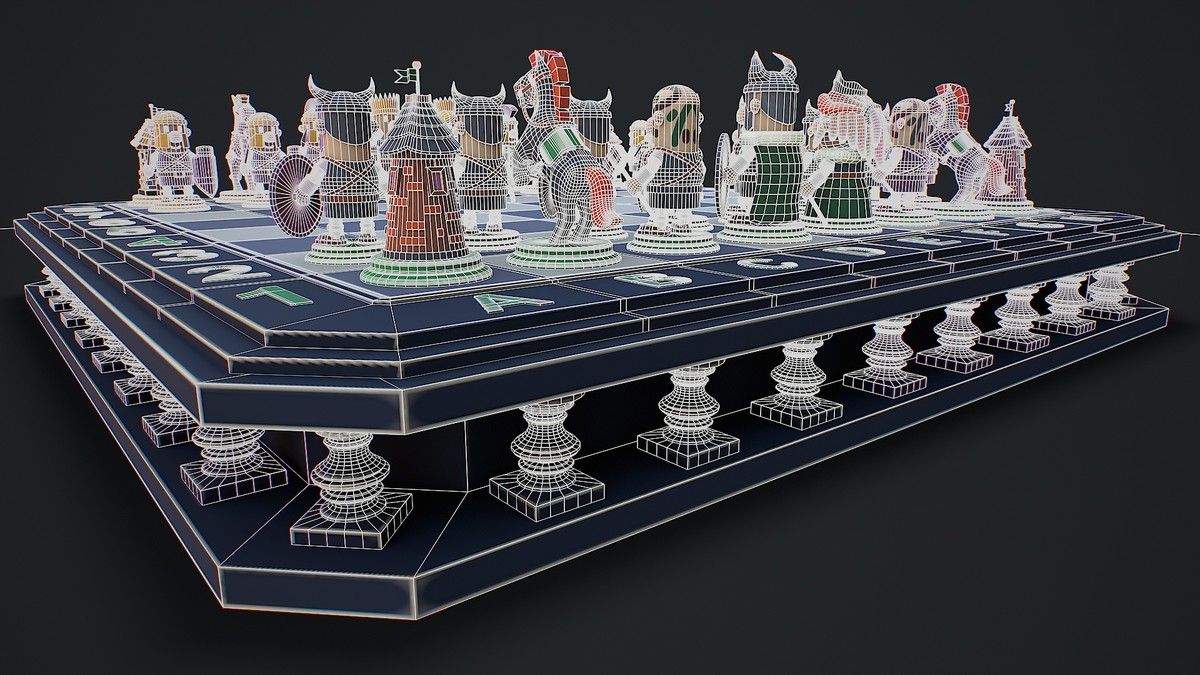 Chess game ready 3d model