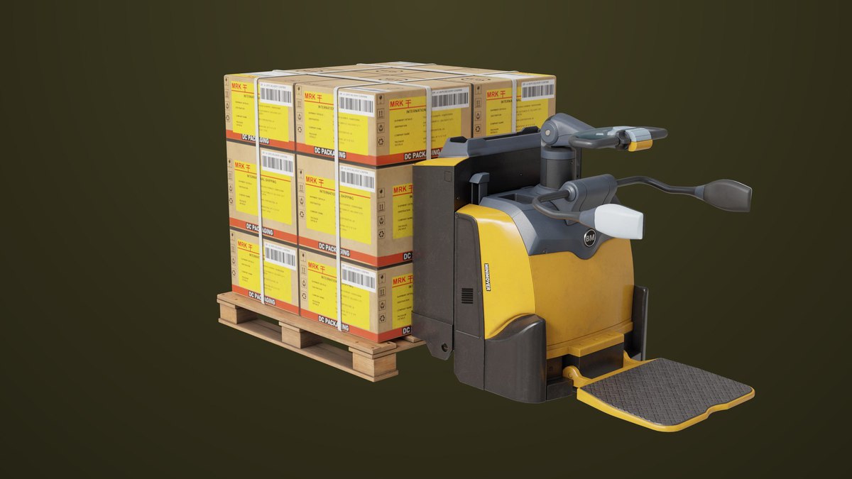 Forklift Trucks and Pallet Yellow Collection URP HDRP Textures