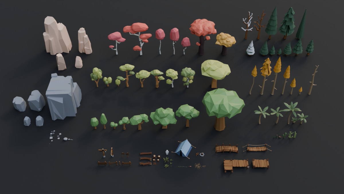 Low Poly Nature Pack -assets model