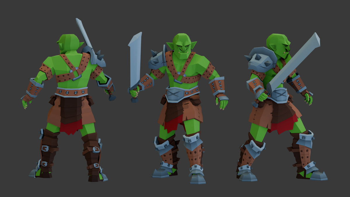 Low-Poly Medieval Fantasy - Biped Creatures Pack