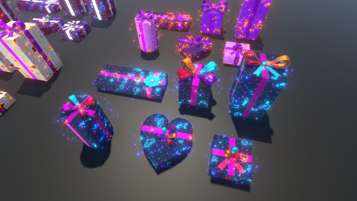 Gift Boxes with Magical Shader (Burn & Reveal)