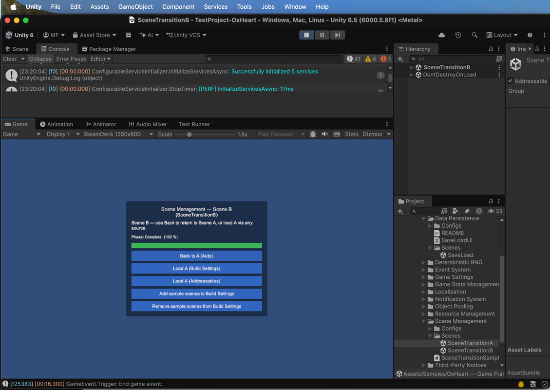 OxHeart - Game Framework for Unity