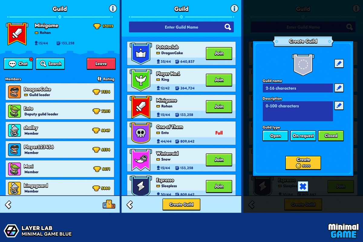GUI Pro - Minimal Game Blue(+PSD)