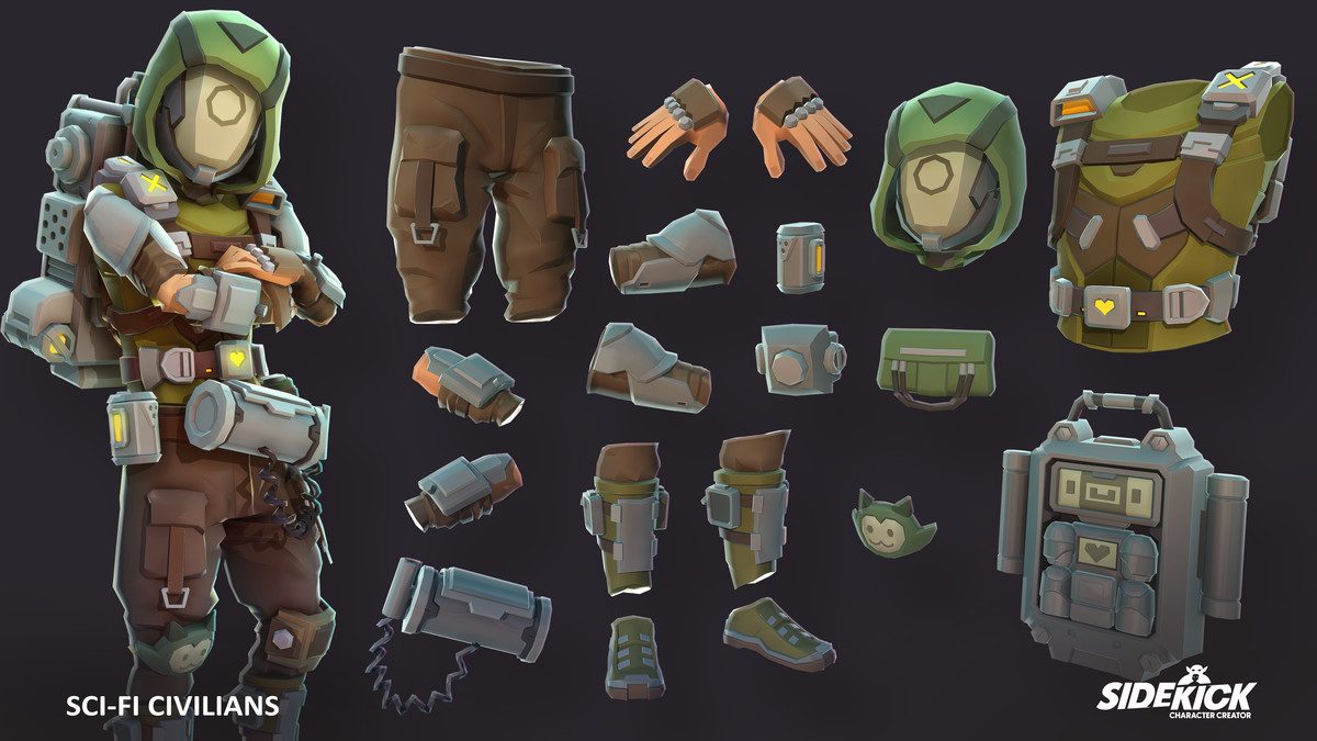 Sci-Fi Civilians – Sidekick Modular Characters by Synty