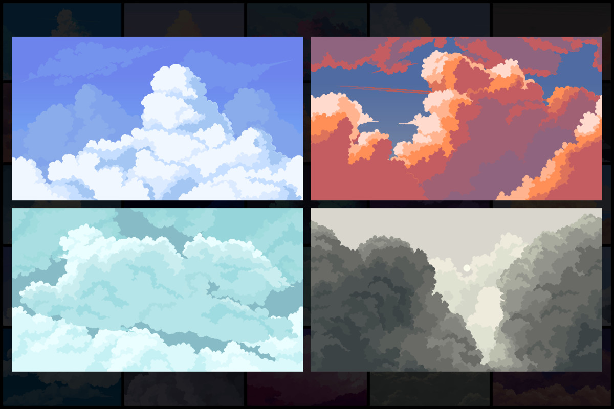 28 Sky Backgrounds Pixel Art