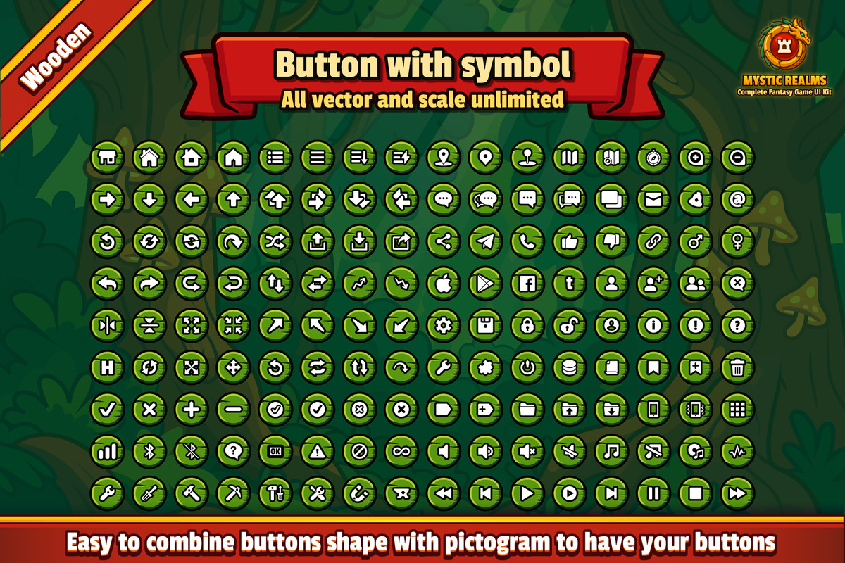 Mystic Realm - Wooden GUI Pack