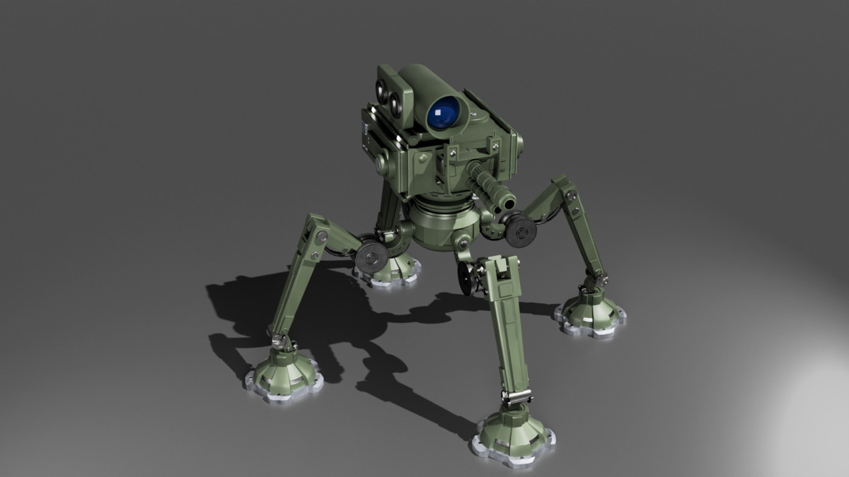 Quad-Leg Military Turret