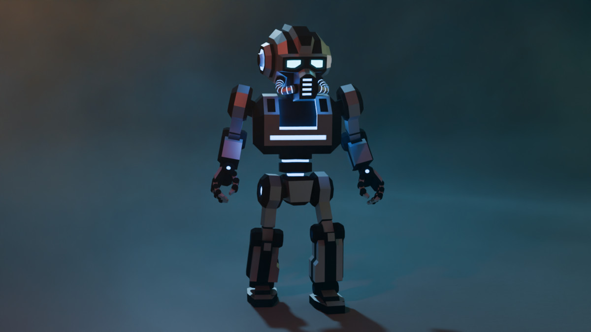 X-25.1 Sci‑Fi Robot Low‑Poly Stylized