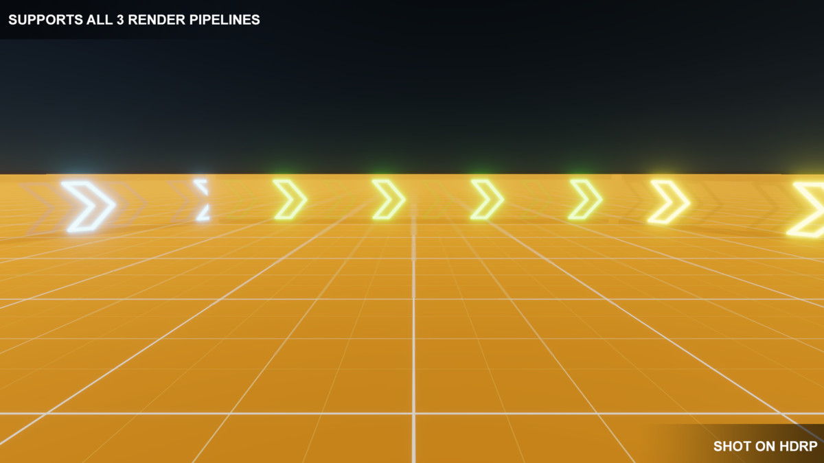 Track Guide Arrows Scrolling Directional Arrows: Neon Racing Guidance Arrows