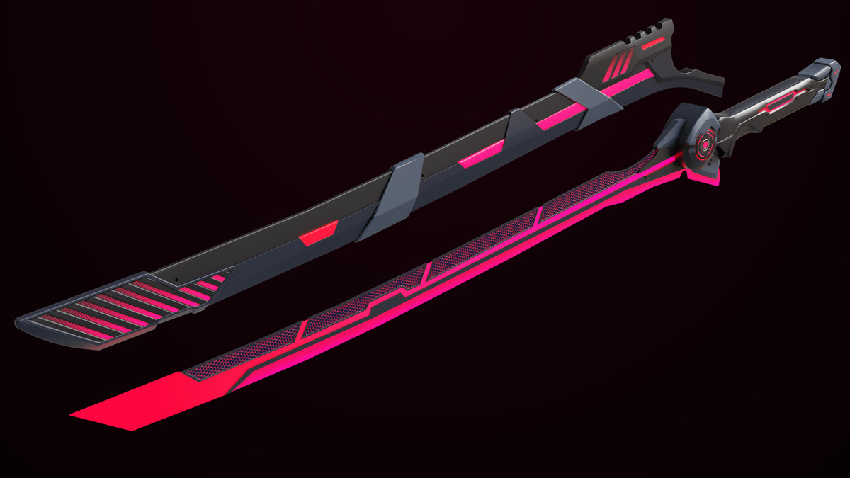 Sci Fi Sword 10 Red URP HDRP Textures