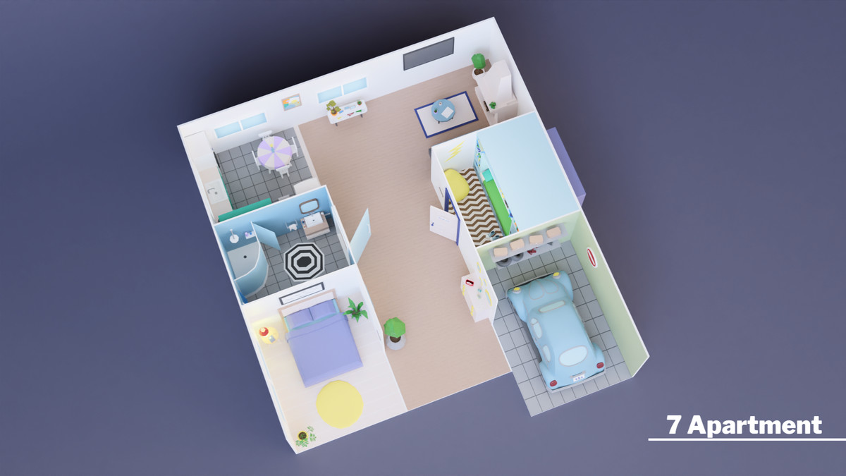 Low Poly Apartments Interiors Pack