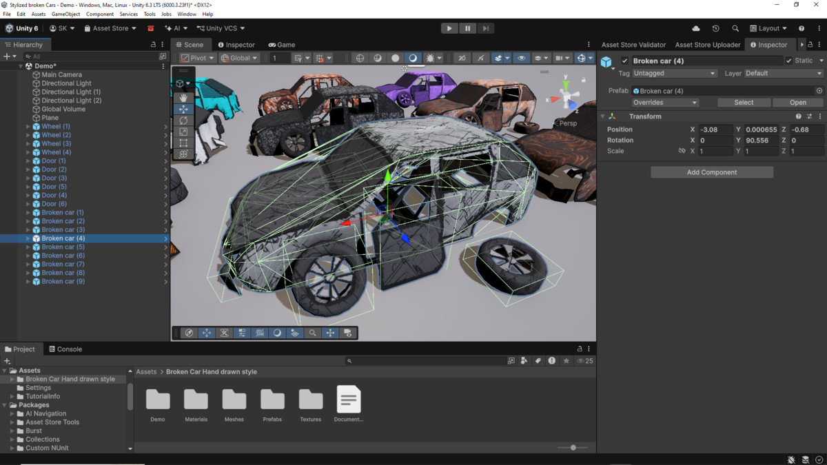 Broken Cars 3D : Hand drawn style