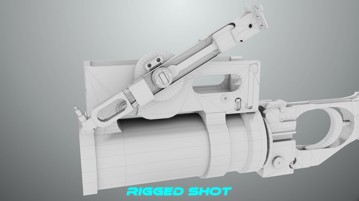 6 Grenade Launcher Black URP HDRP Textures