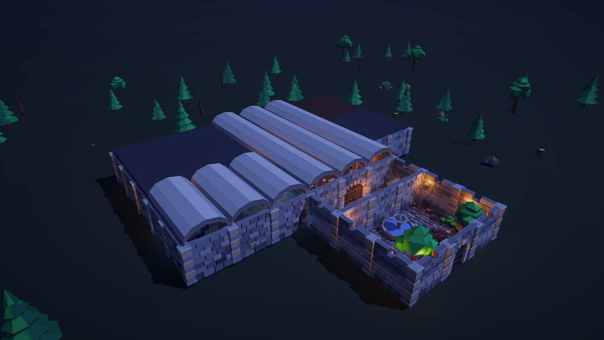 Low Poly Dungeon Keep - Modular Stone Castle Kit