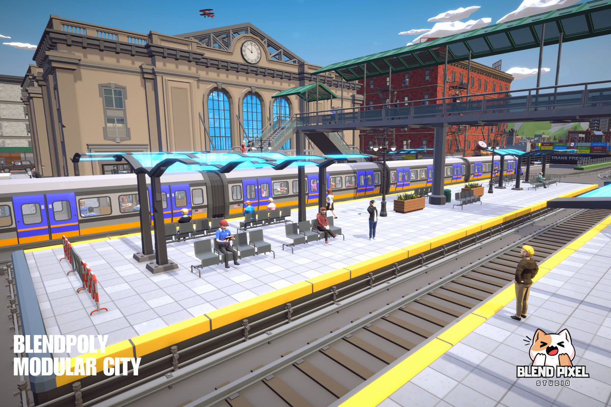 BlendPoly Modular City - Low Poly Assets