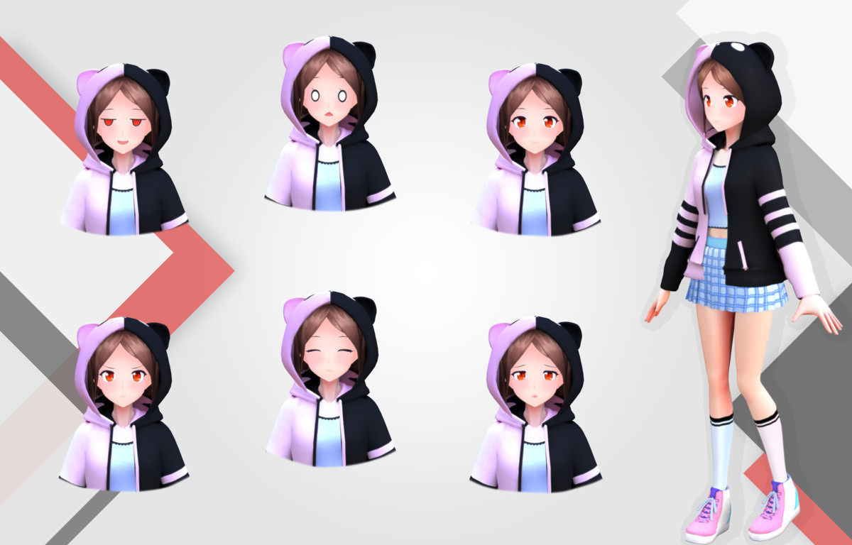 Millia 3D: Anime Style Character (For VRChat/Game-Ready)