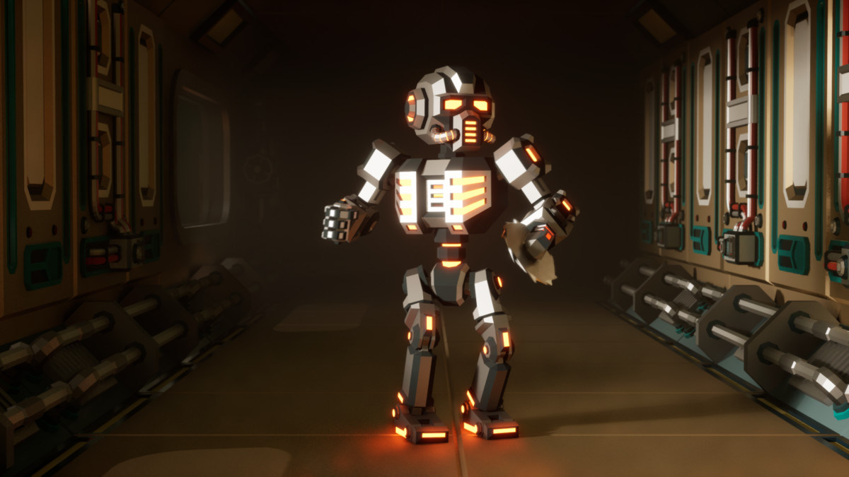 Modular Sci-Fi Robot Low-poly Stylized