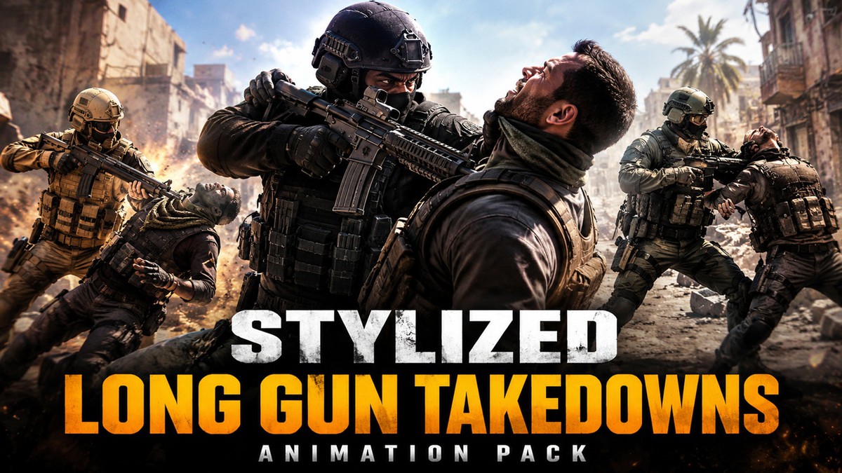 Stylized Long Gun Takedowns Animation Pack