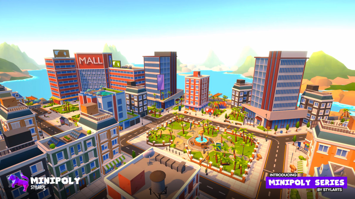 Minipoly Series - Modern Island City ( Stylized Lowpoly Environment )
