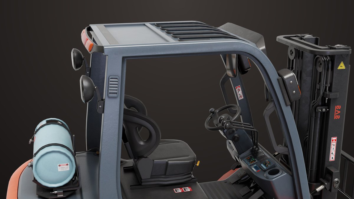 Forklift Truck 02 Orange URP HDRP Textures