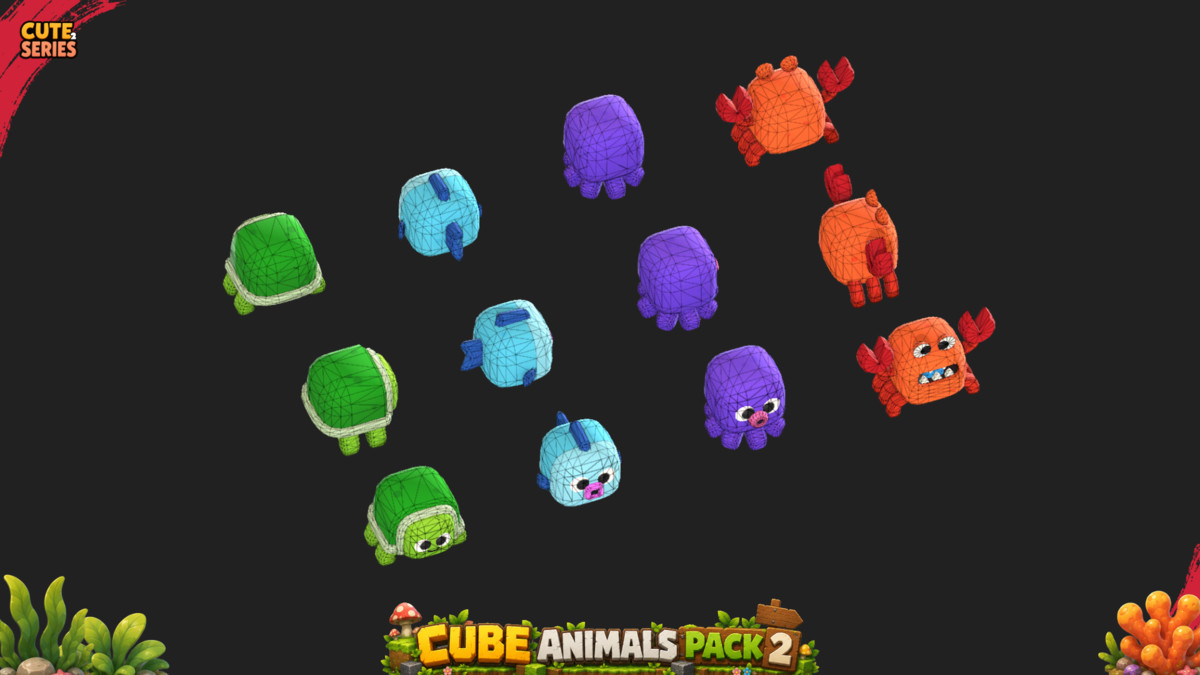 Cube Animals Pack 02 Cute Series