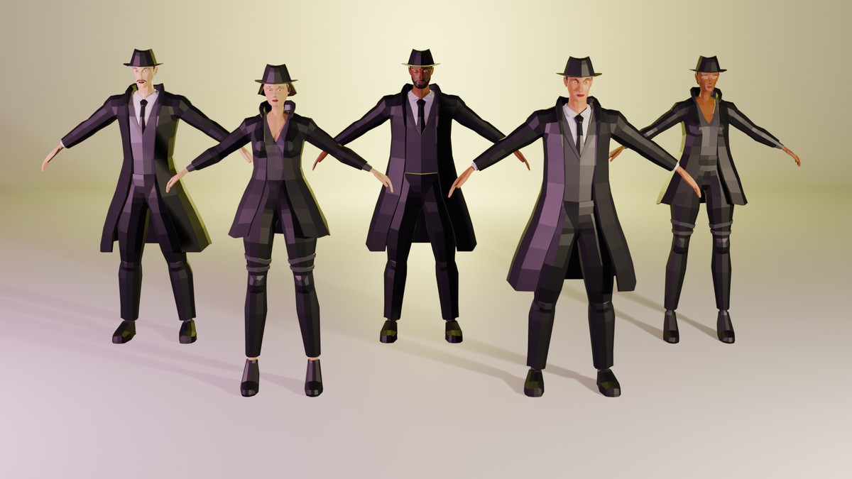 Low poly Characters - Modern theme