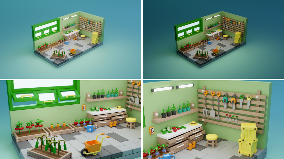 Cartoon Interactive Rooms & Furniture - Cozy Interior Pack