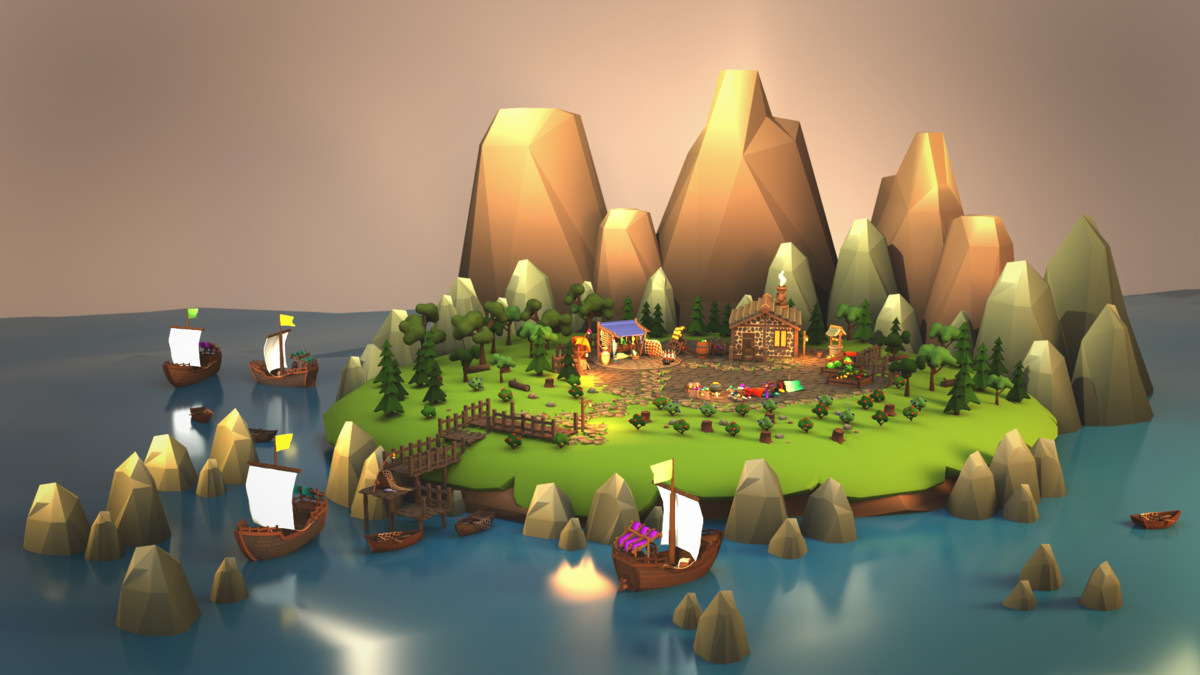 Low Poly 3D Medieval Town Assets