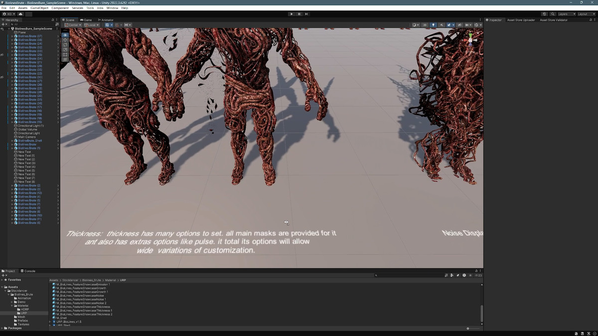 Biolines Brute: Humanoid mutant character with ultimate shader for horror games