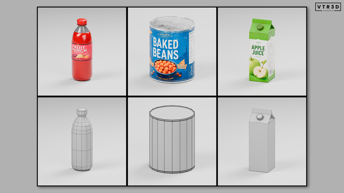 Supermarket Grocery Props - 29 Textured Products