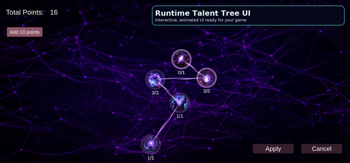 Skill Tree / Talent Tree Builder – Simple Talent Tree UI