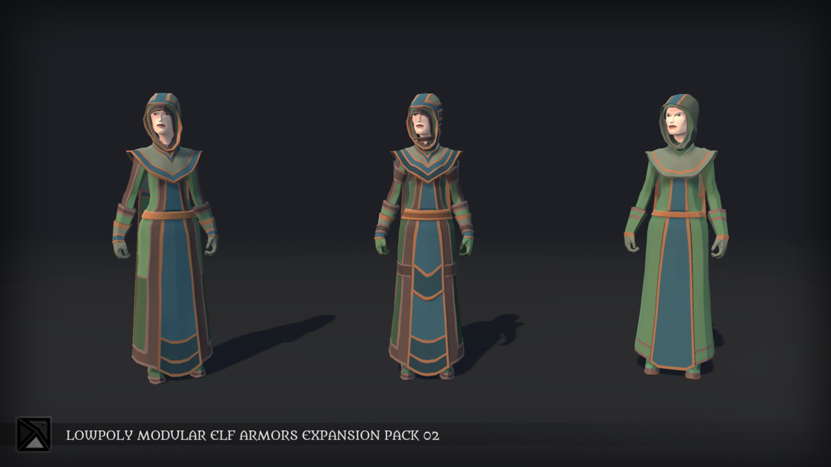 Lowpoly Elves Modular Armors Ex2 - MEDIEVAL FANTASY SERIES