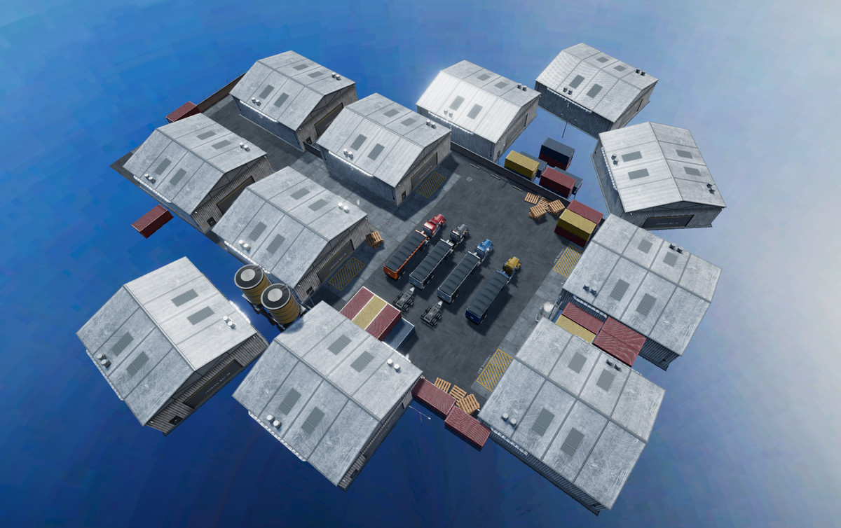 Semitruck with dump trailer