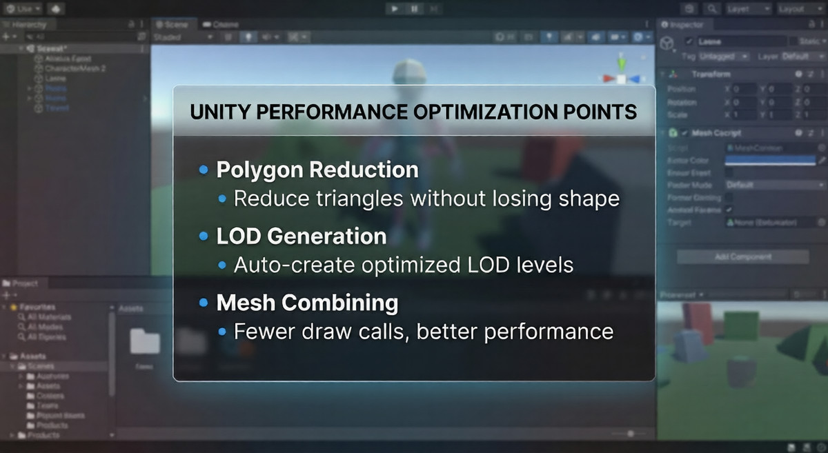 One Click Mesh Suite — LOD, Optimizer & Combiner