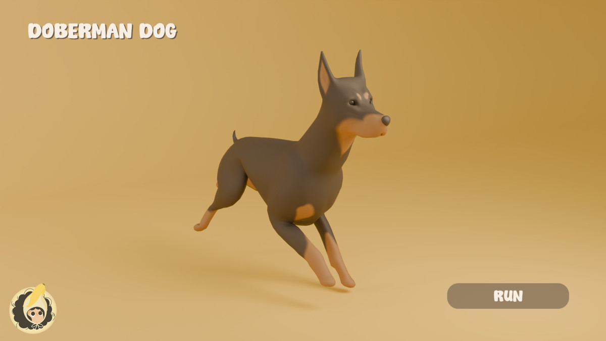 Animated Doberman Dog
