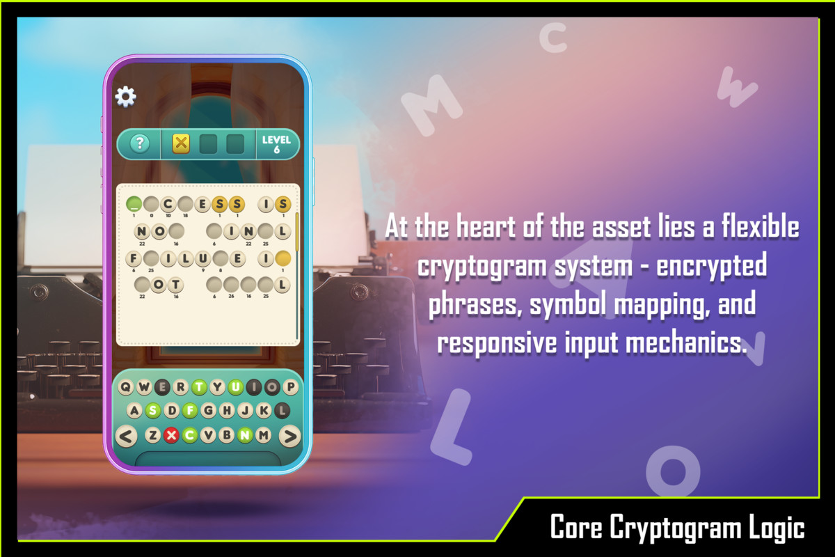 Cryptogram Puzzle – Word & Letter Template