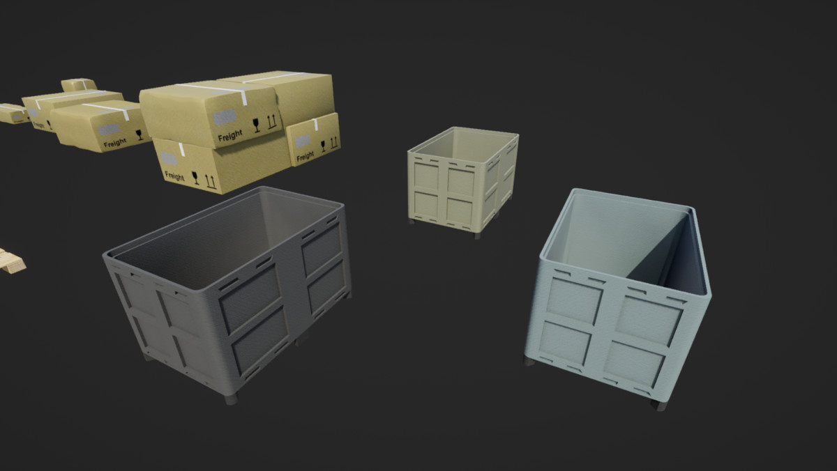 Cargo Pack With LODs And Collisions