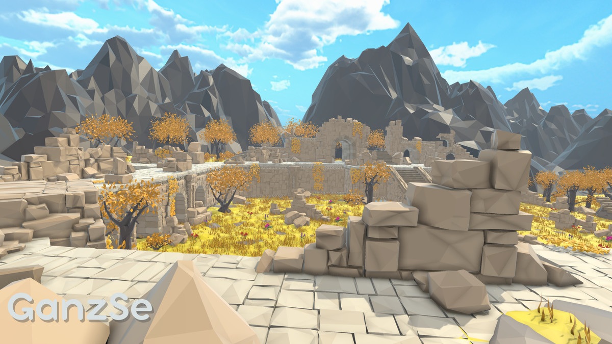 GanzSe Forgotten Hallowed Ruins - Modular Low Poly Environment