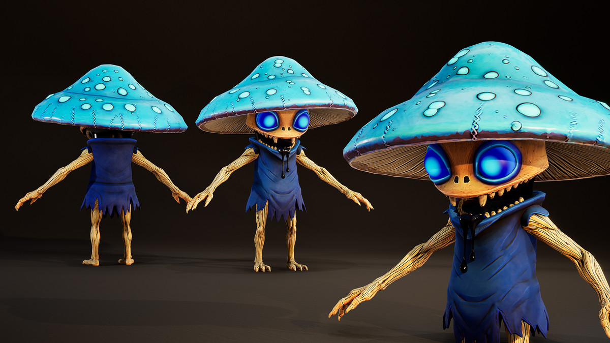 Stylized Mushroom Character Pack – Rigged Game Ready Fantasy Characters