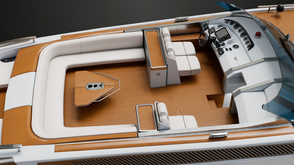 Yacht Boat 01 White with Interior HDR URP Textures