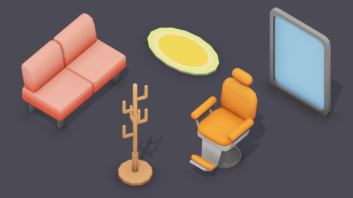 Stylized Barber Shop Props Pack