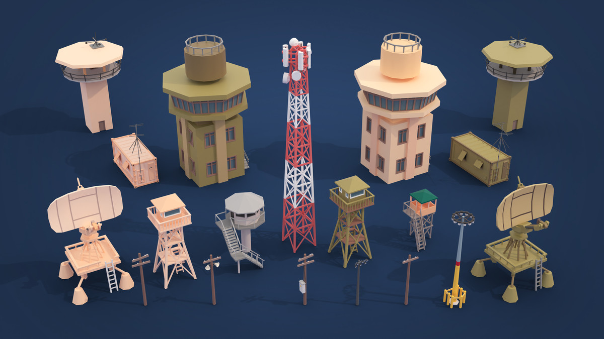 Military Desert - Low Poly 3D Models Pack