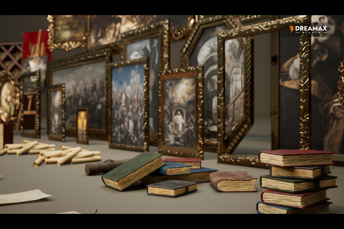 Medieval & Fantasy Paintings - Books, Scrolls & Picture Frames Vol. 1