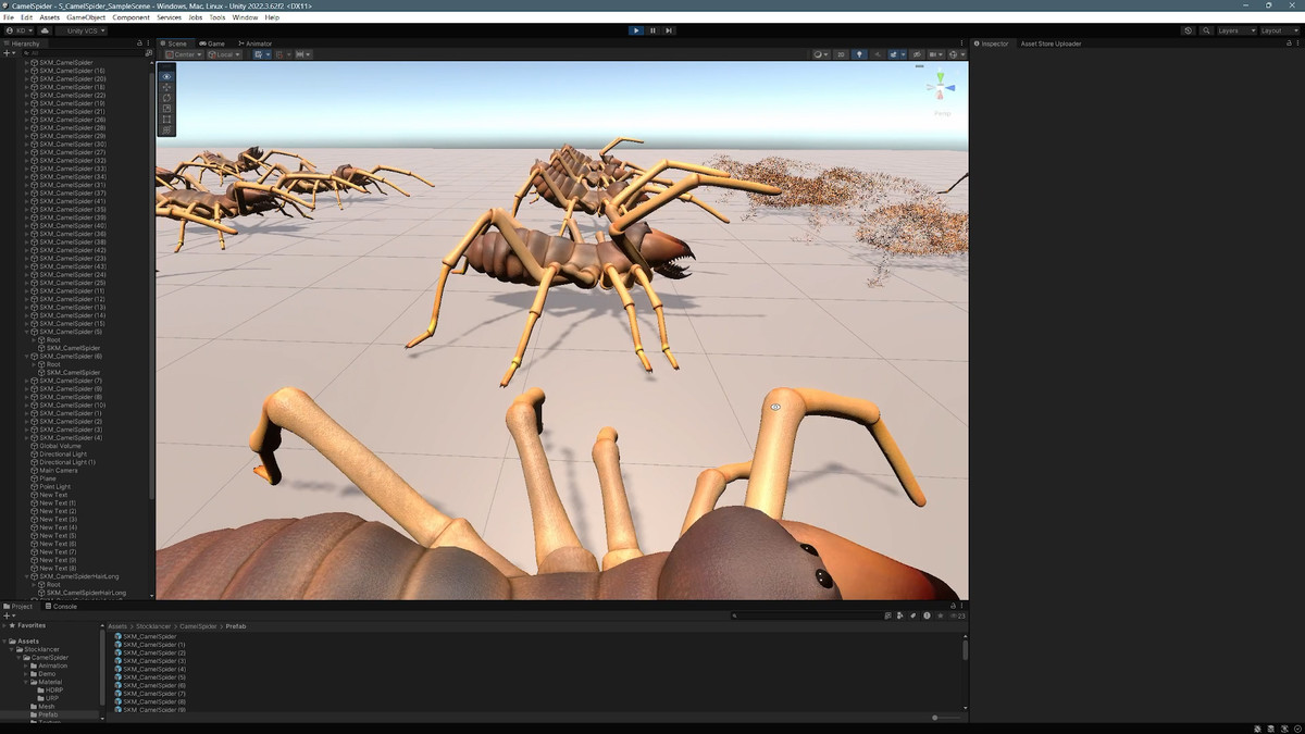 Solifugae Camel Spider, animated and modular monster insect with skins & shader.