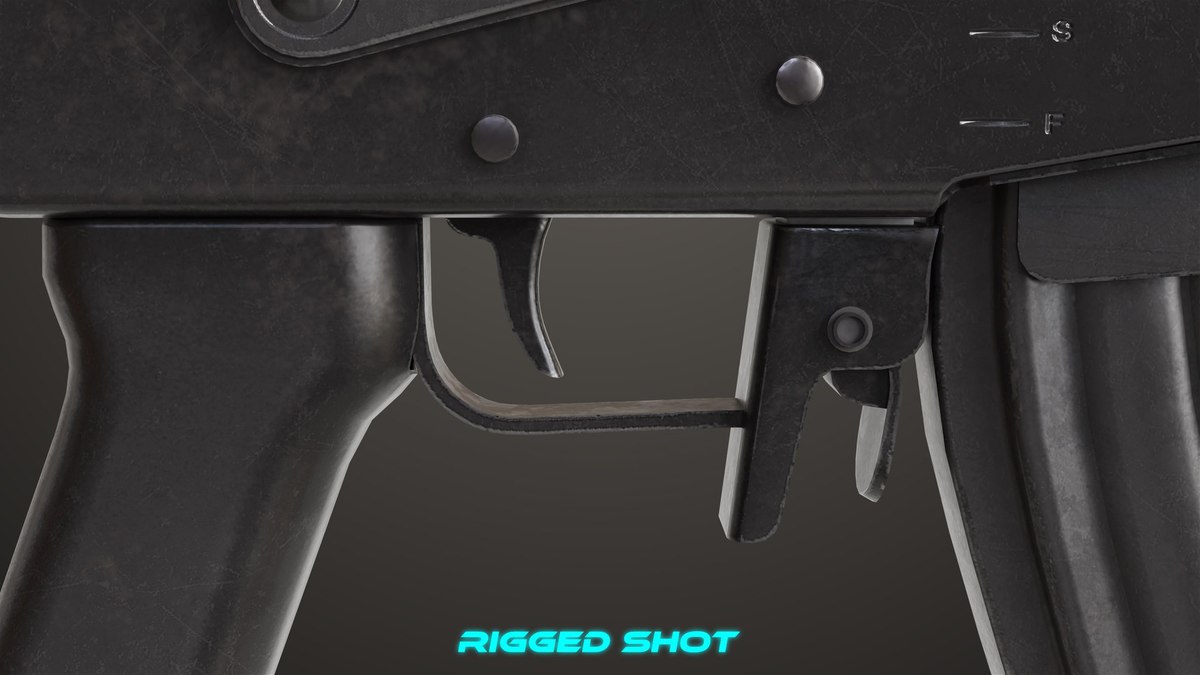 Machine Gun 13 Wood Handle URP HDRP Textures