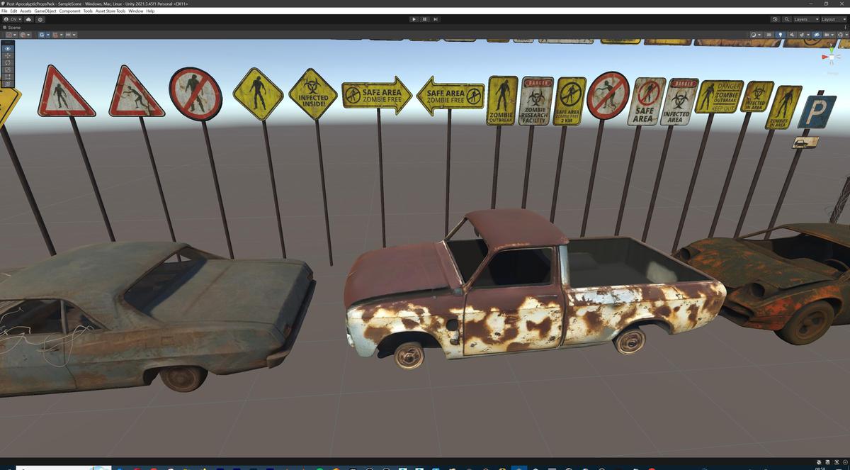 Post-Apocalyptic Survival Urban City Props and Road Signs Pack - 135 3d Models